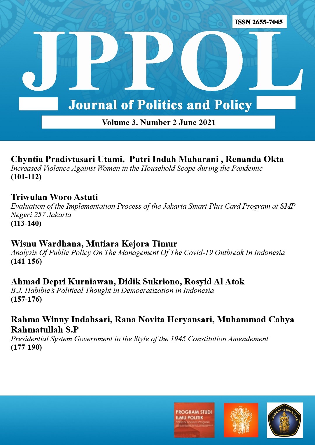 Journal of Politics and Policy